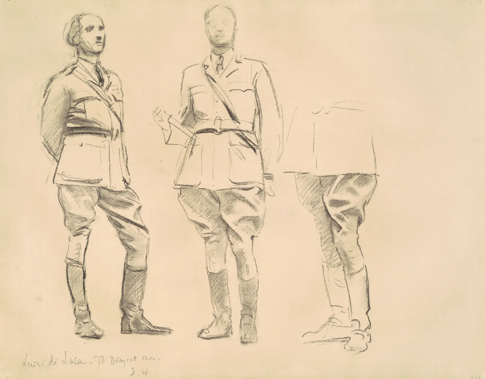 Studies For General Officers Of World War I Wall Art by John Singer Sargent - Canvas Print