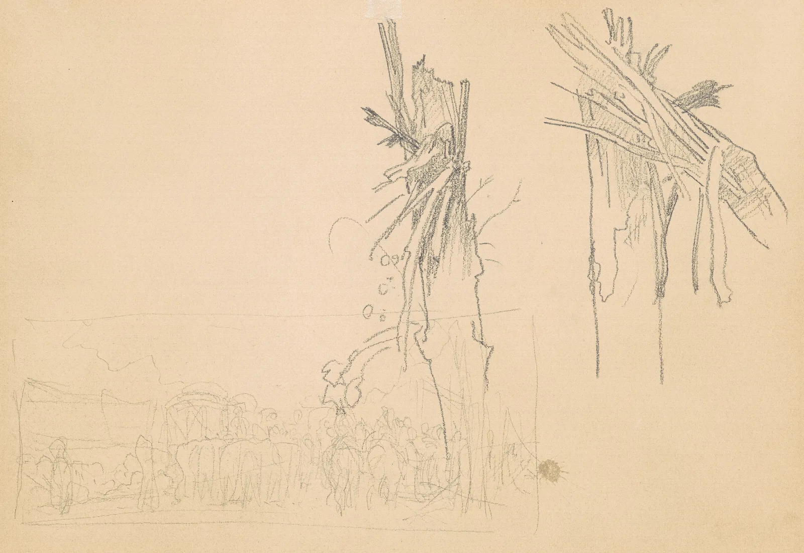 Two Shattered Trees And Study For The Road Verso Wall Art by John Singer Sargent - Canvas Print