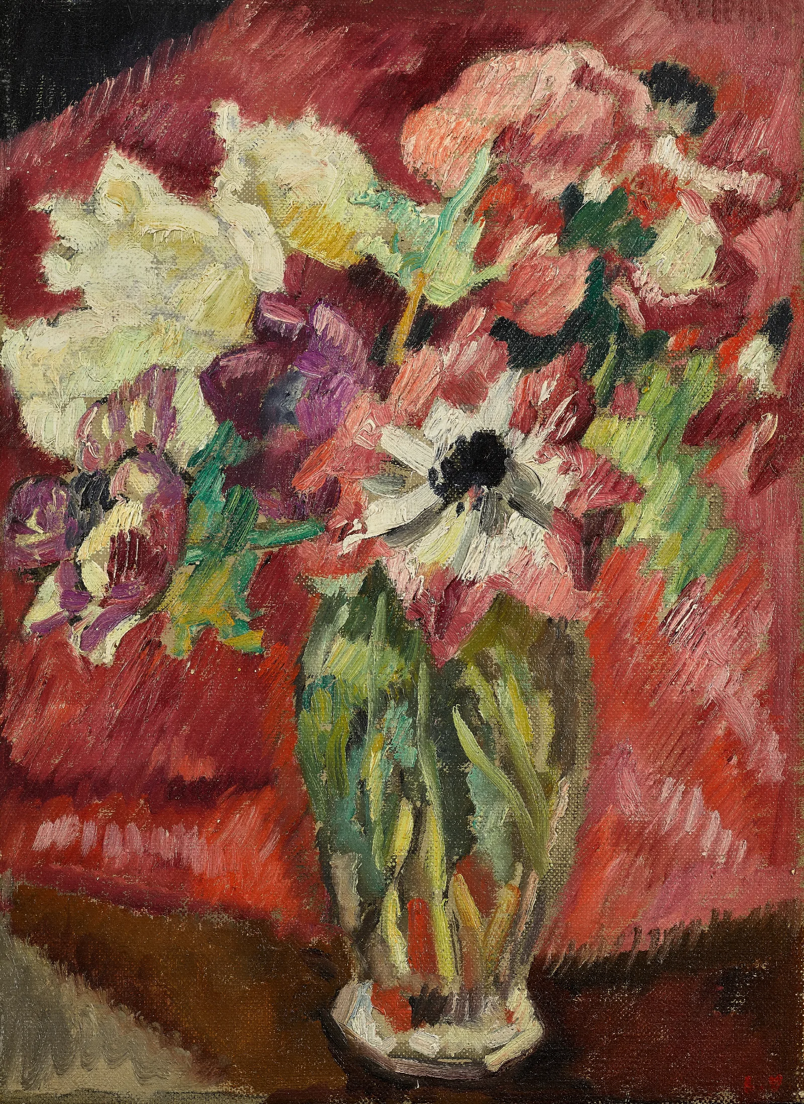 Bouquet Au Vase De Crystal Wall Art by Louis Valtat - Canvas Print