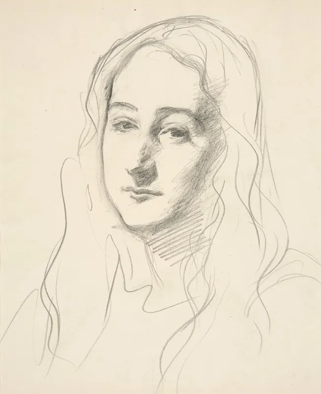 Head Of A Young Woman 15 Wall Art by John Singer Sargent - Canvas Print