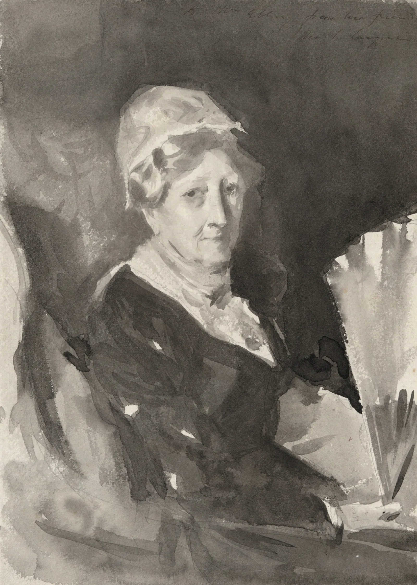 Portrait Of Mrs Frederick Mead With A Fan Wall Art by John Singer Sargent - Canvas Print