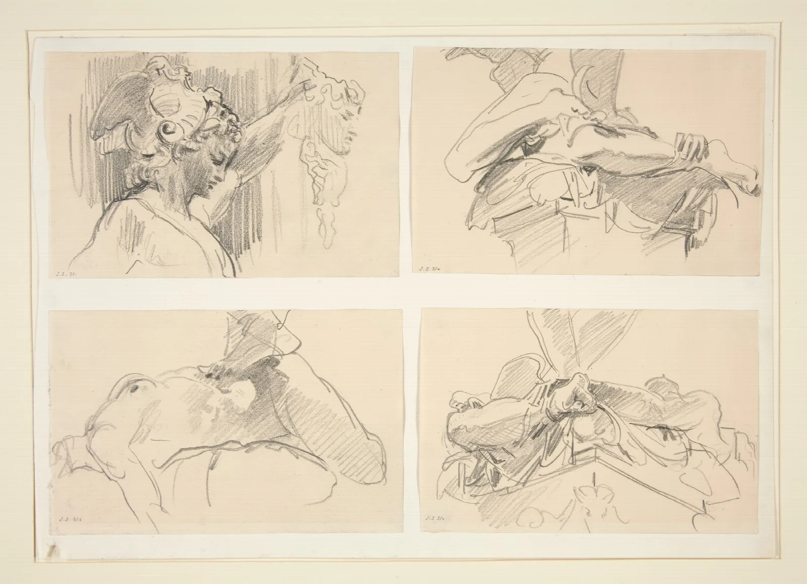 Studies Of Cellinis Perseus And Medusa Wall Art by John Singer Sargent - Canvas Print