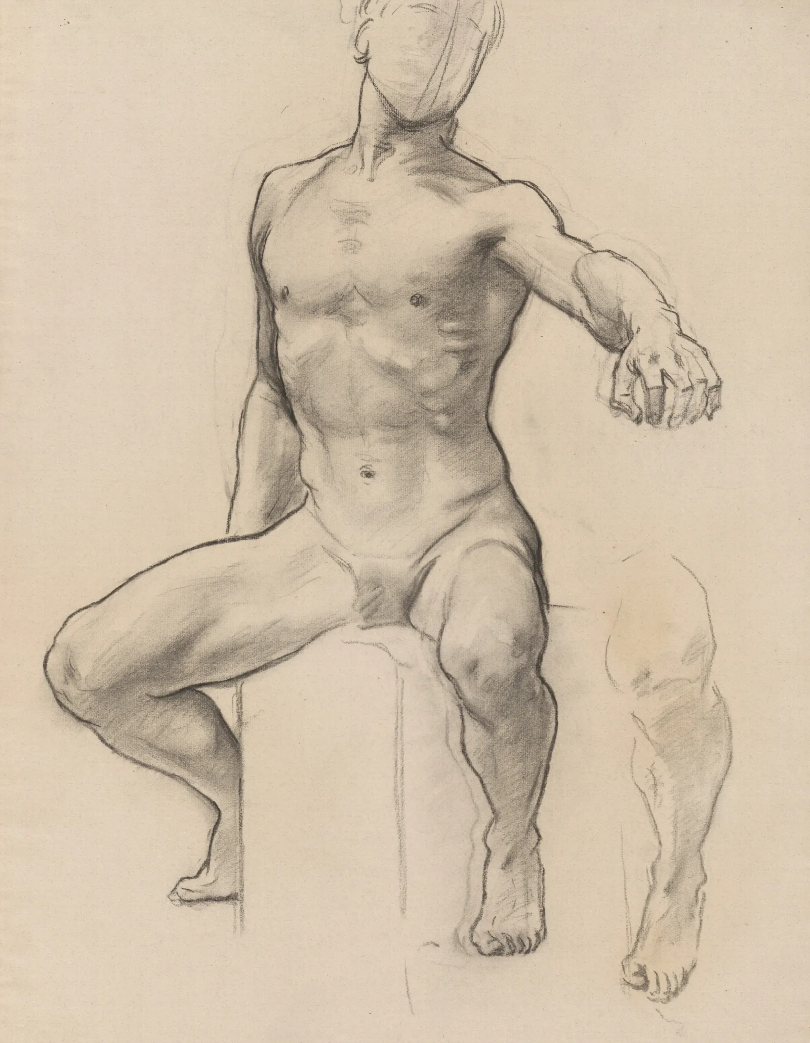Study Of Perseus For Perseus On Pegasus Slaying Medusa Wall Art by John Singer Sargent - Canvas Print