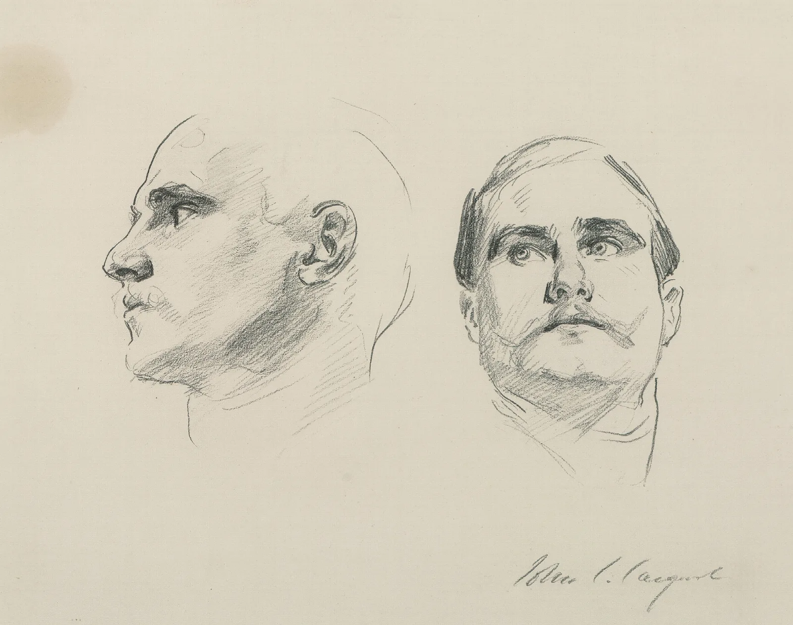 Two Studies Of The Head Of A Man Wall Art by John Singer Sargent - Canvas Print