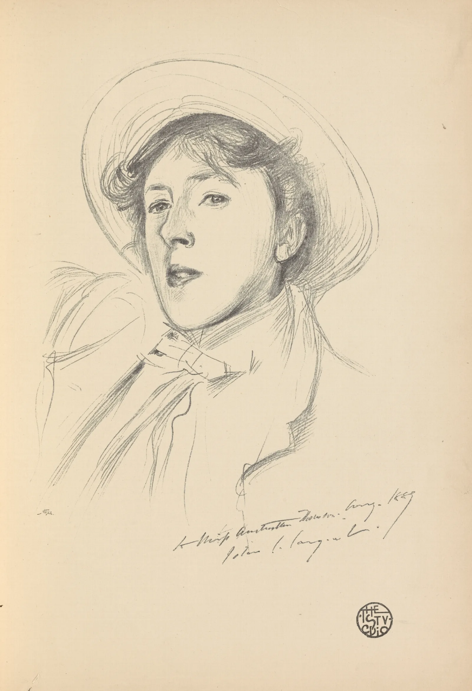 Portrait Sketch Of Miss Paget Vernon Lee Wall Art by John Singer Sargent - Canvas Print