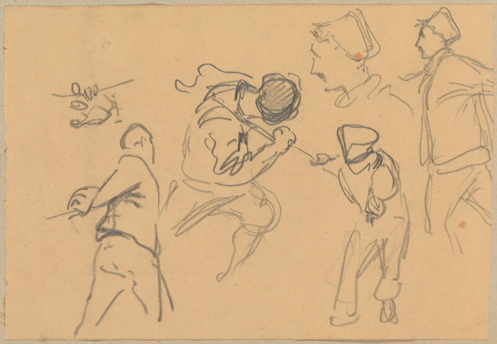 Men Pulling Ropes Wall Art by John Singer Sargent - Canvas Print