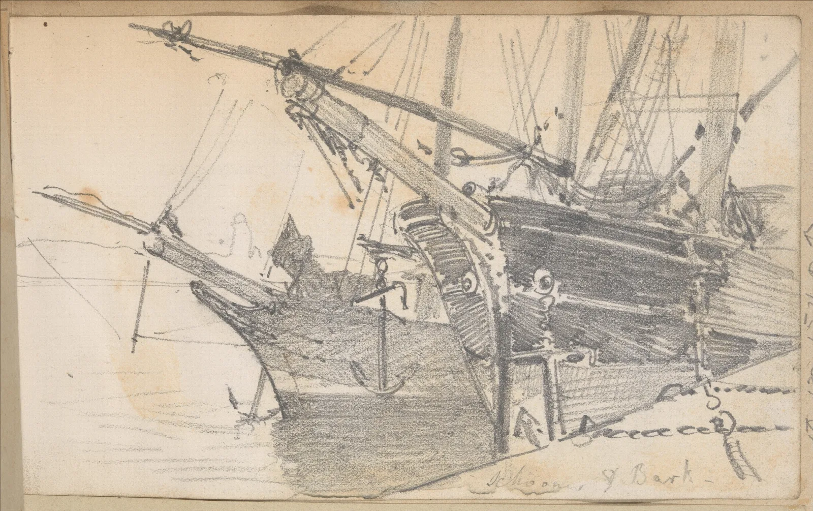 Schooner And Bark In Harbor Wall Art by John Singer Sargent - Canvas Print