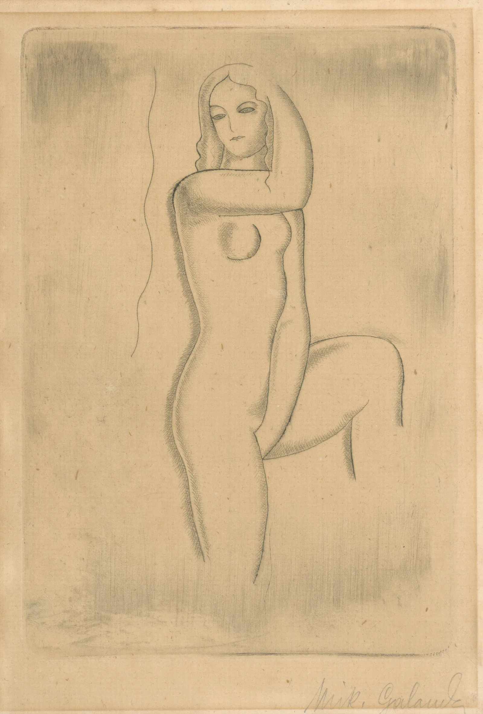 A Maiden Nude Wall Art by Mikuláš Galanda - Canvas Print