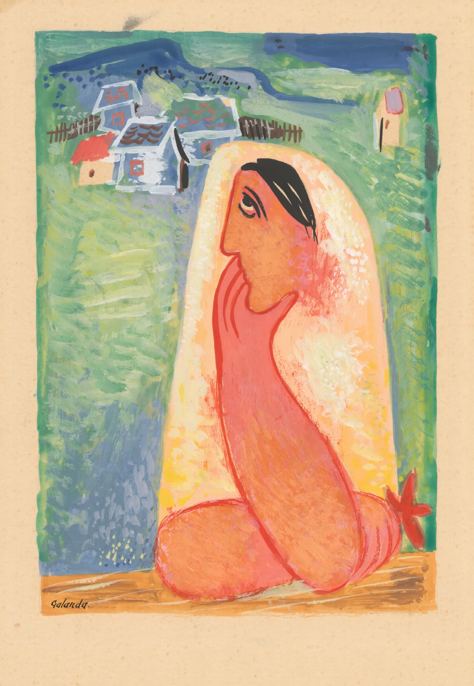 A Villager In A Cemetary Wall Art by Mikuláš Galanda - Canvas Print