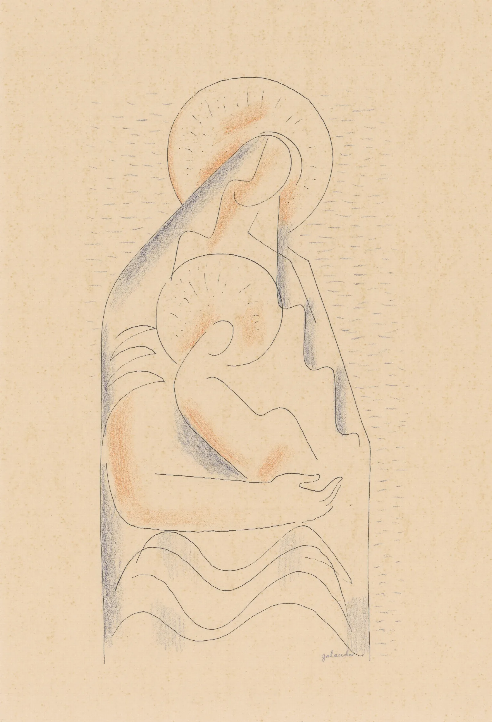 Madonna And Child In Her Lap Wall Art by Mikuláš Galanda - Canvas Print