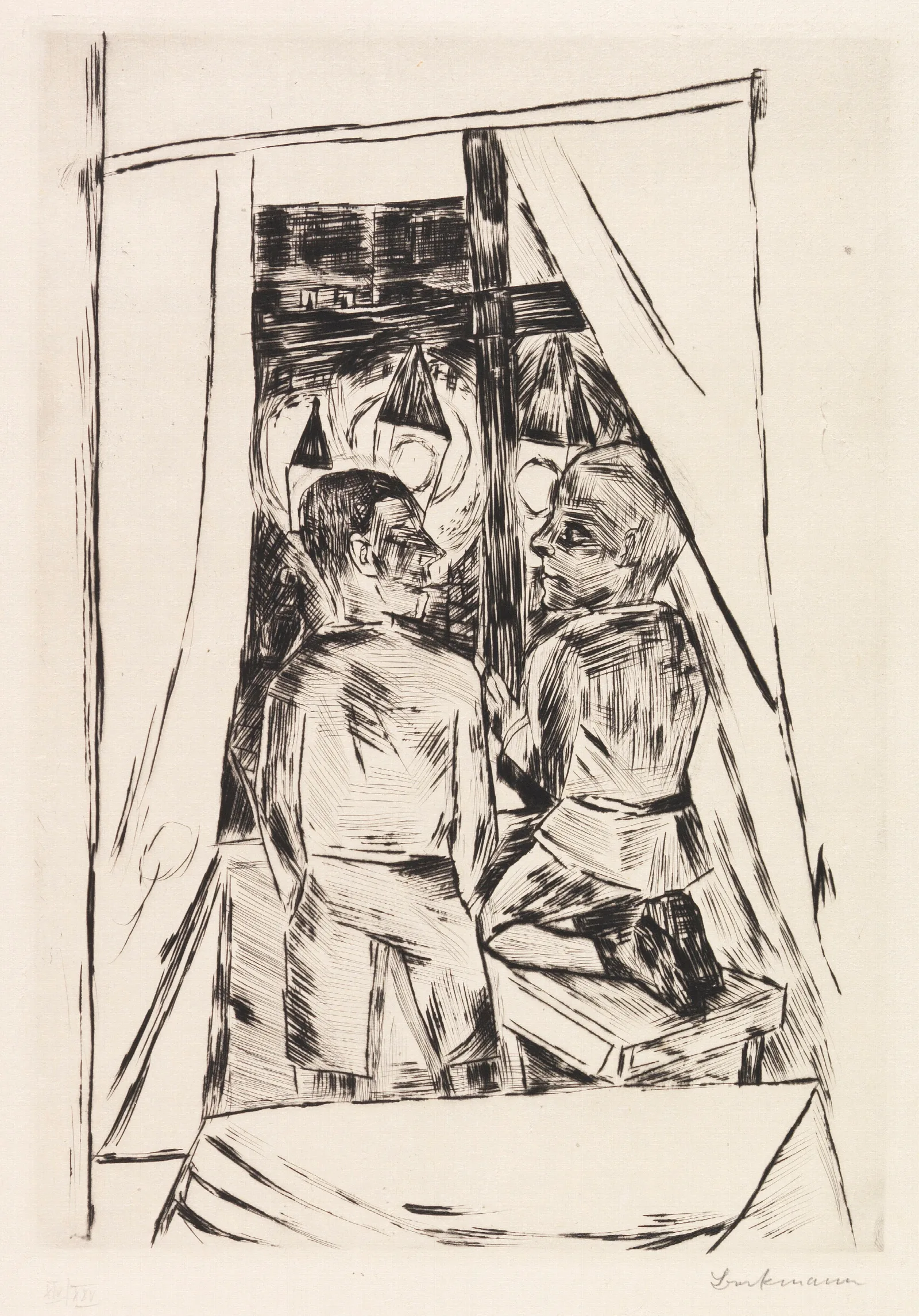 Kinder Am Fenster Wall Art by Max Beckmann - Canvas Print