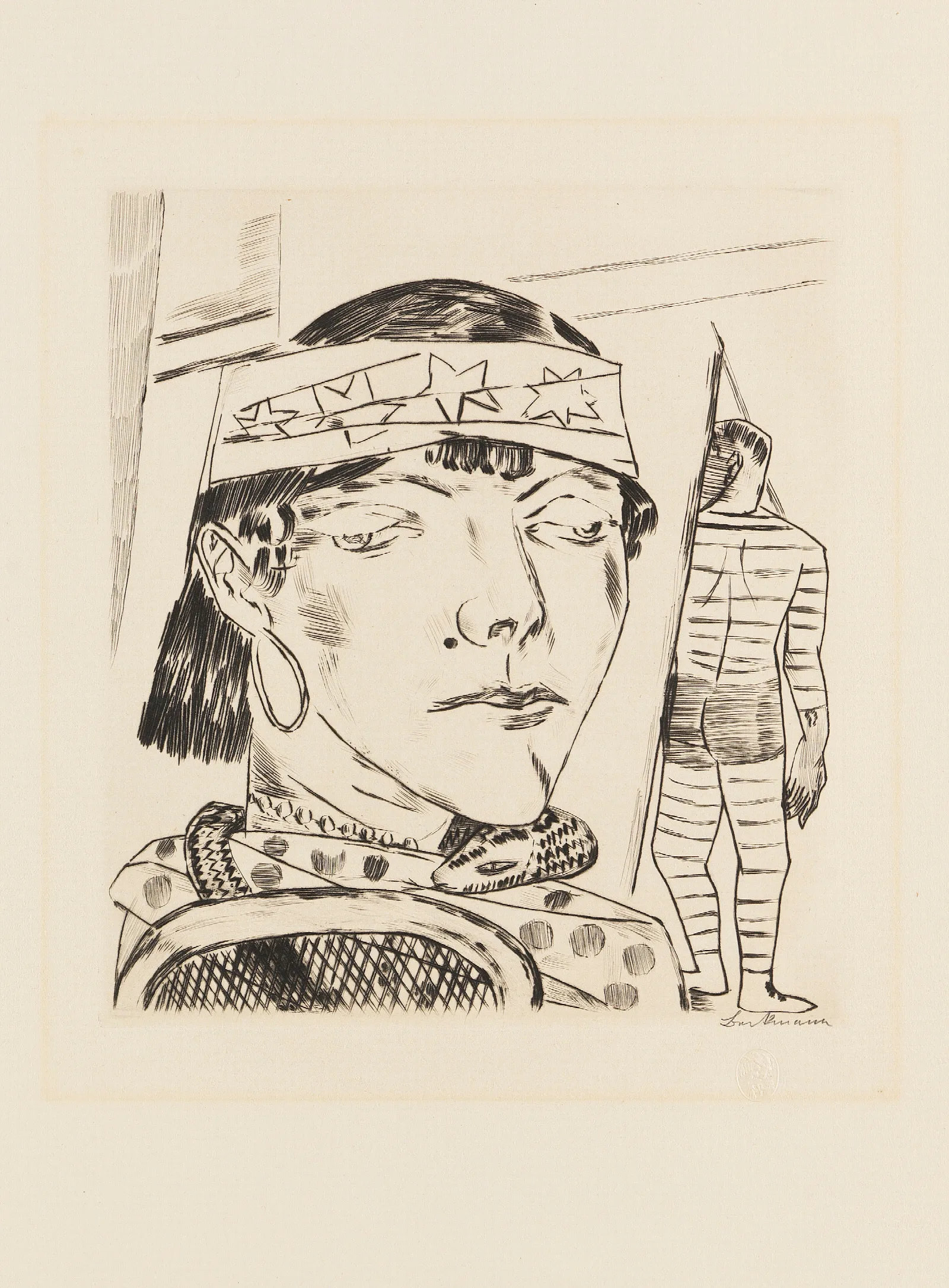 Schlangendame Wall Art by Max Beckmann - Canvas Print
