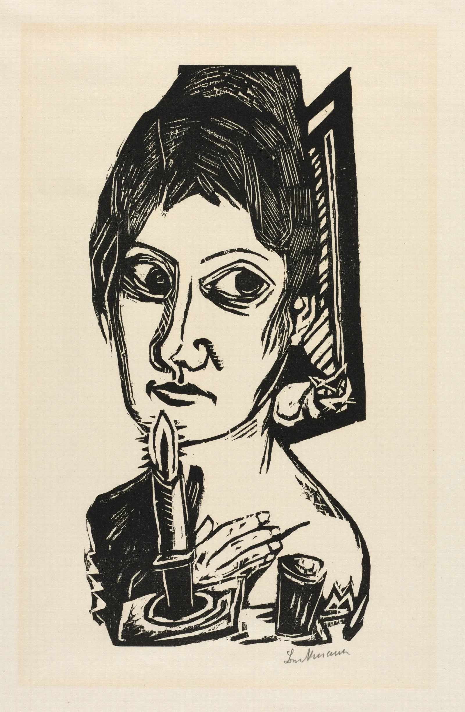 Woman With Candle Wall Art by Max Beckmann - Canvas Print
