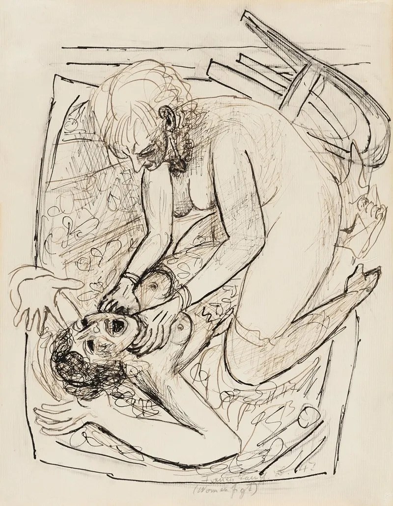 Frauenkampf Wall Art by Max Beckmann - Canvas Print