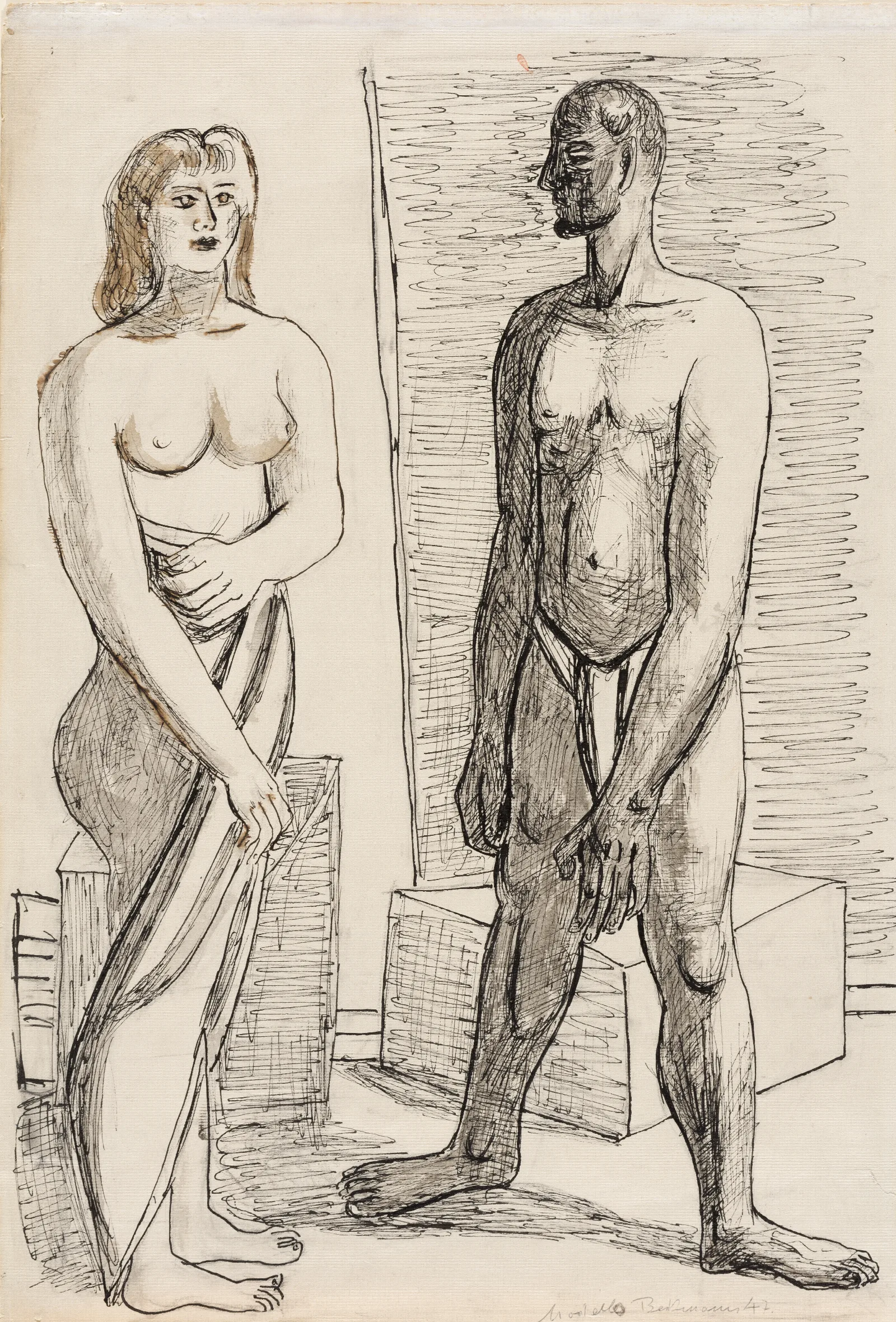 Modelle 2 Wall Art by Max Beckmann - Canvas Print