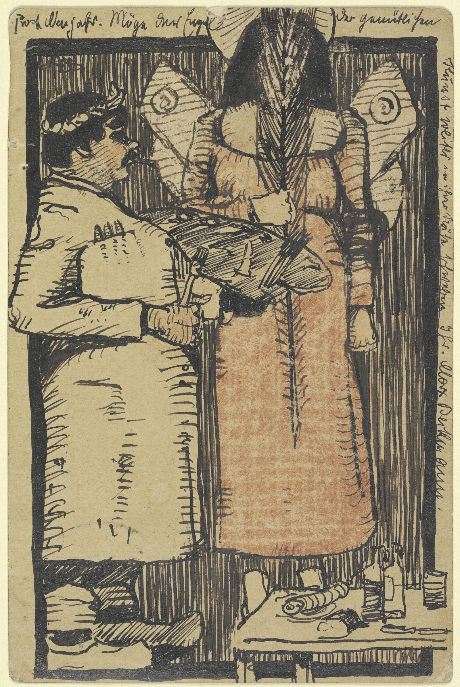 Neujahrskarte Fur Den Maler Ugi Battenberg Wall Art by Max Beckmann - Canvas Print