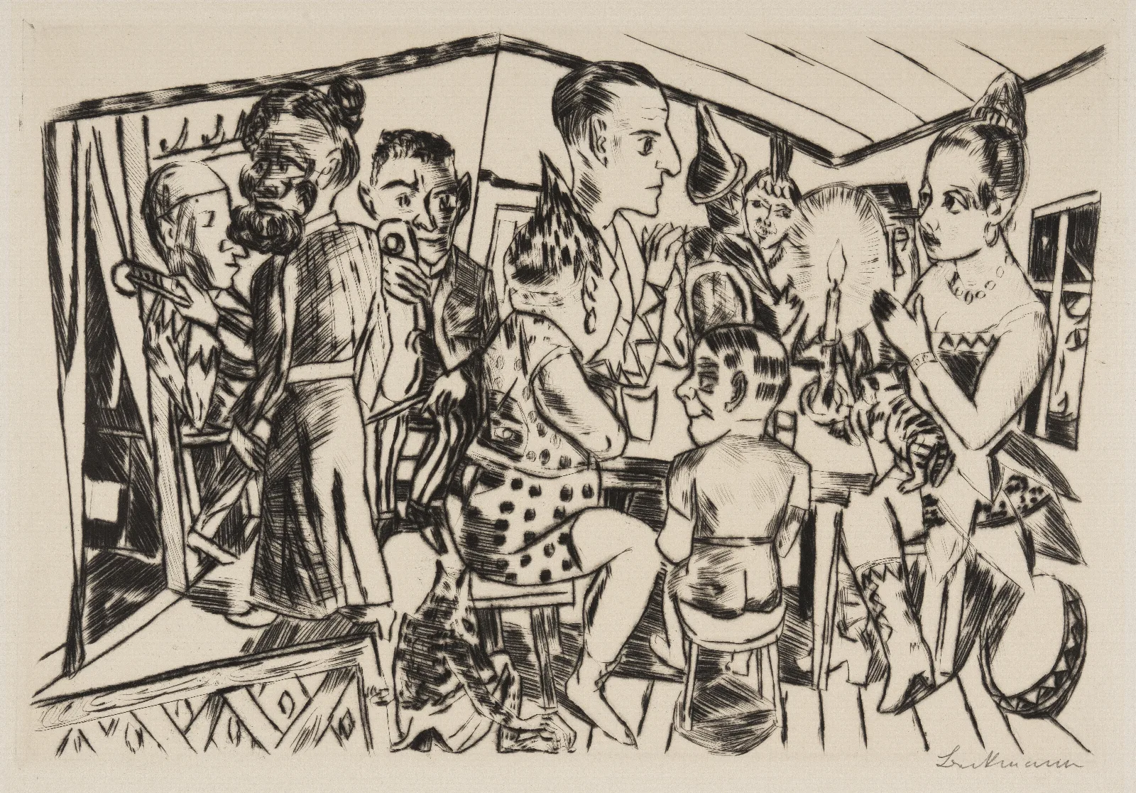 Hinter Den Kulissen Wall Art by Max Beckmann - Canvas Print