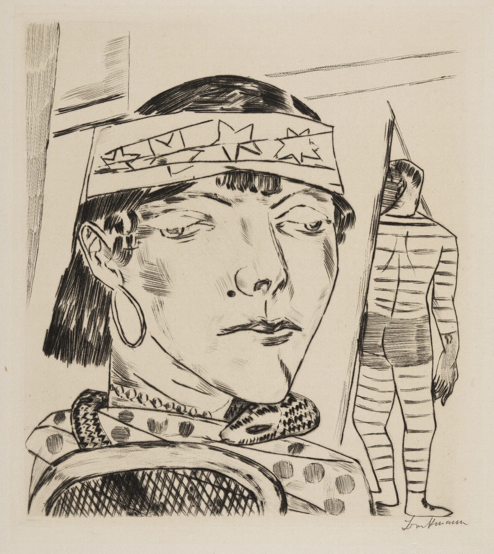 Schlangendame 2 Wall Art by Max Beckmann - Canvas Print