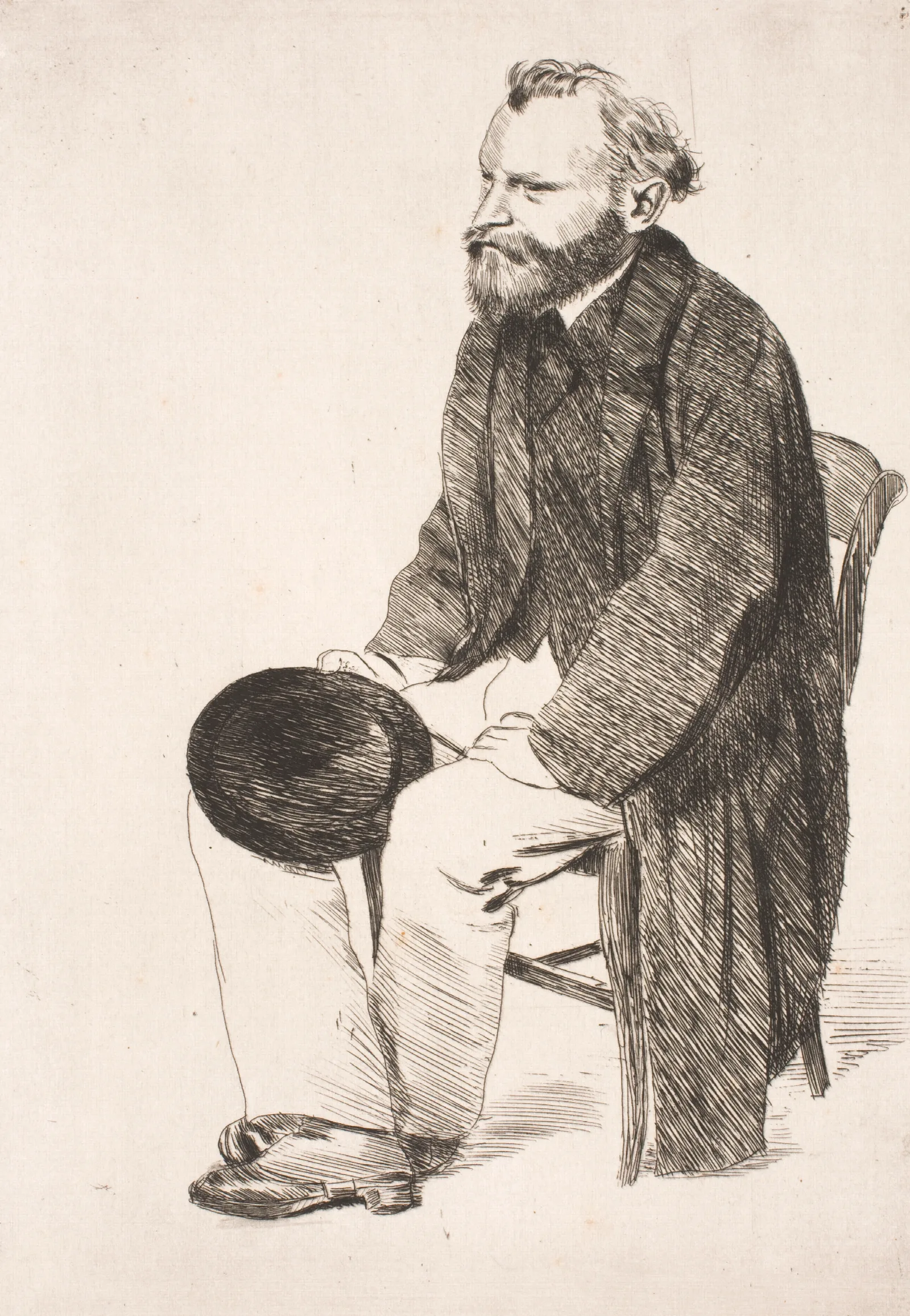 Manet Seated Turned To The Left Wall Art by Edgar Degas - Canvas Print