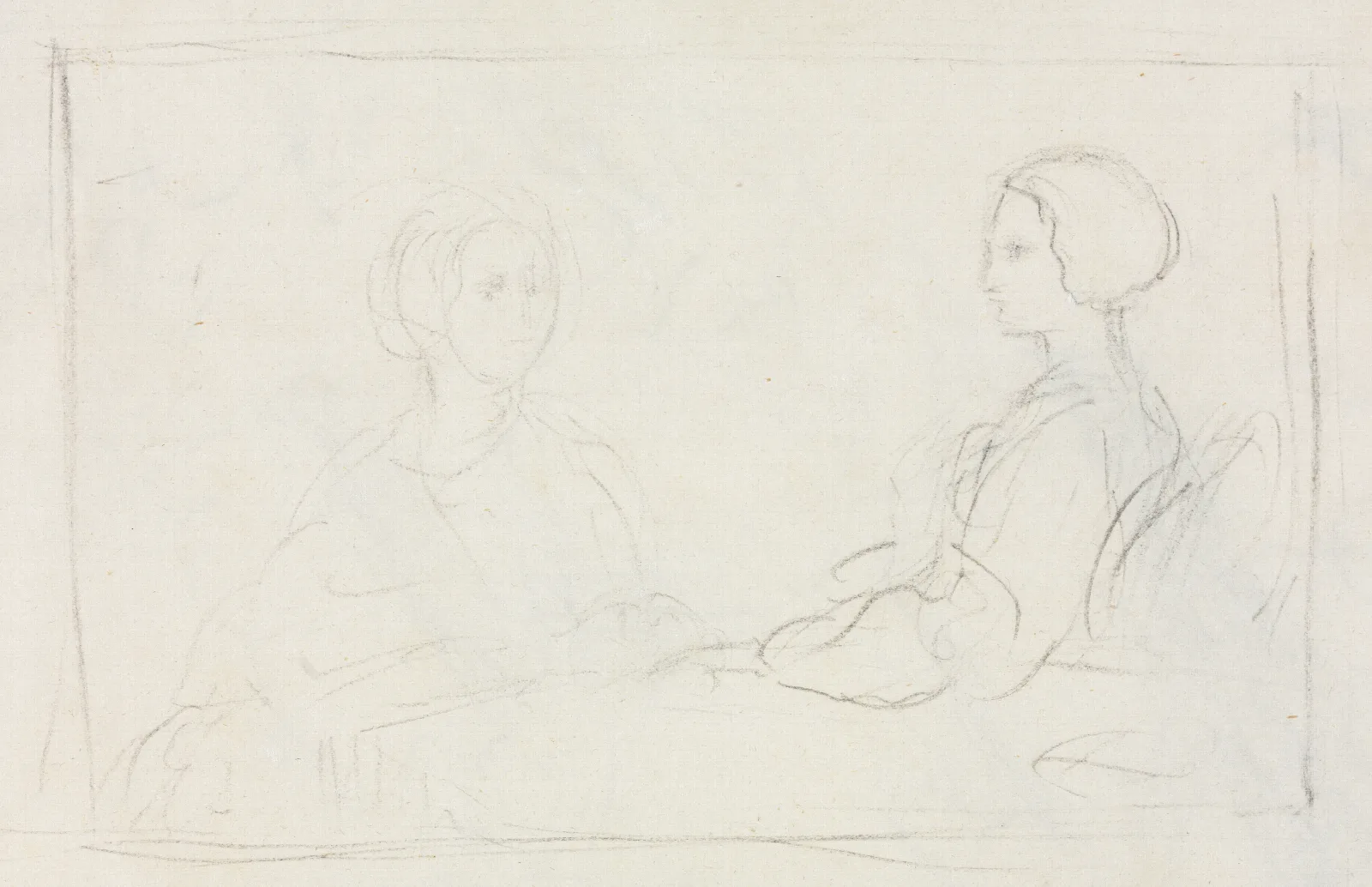 Two Seated Women Verso Wall Art by Edgar Degas - Canvas Print