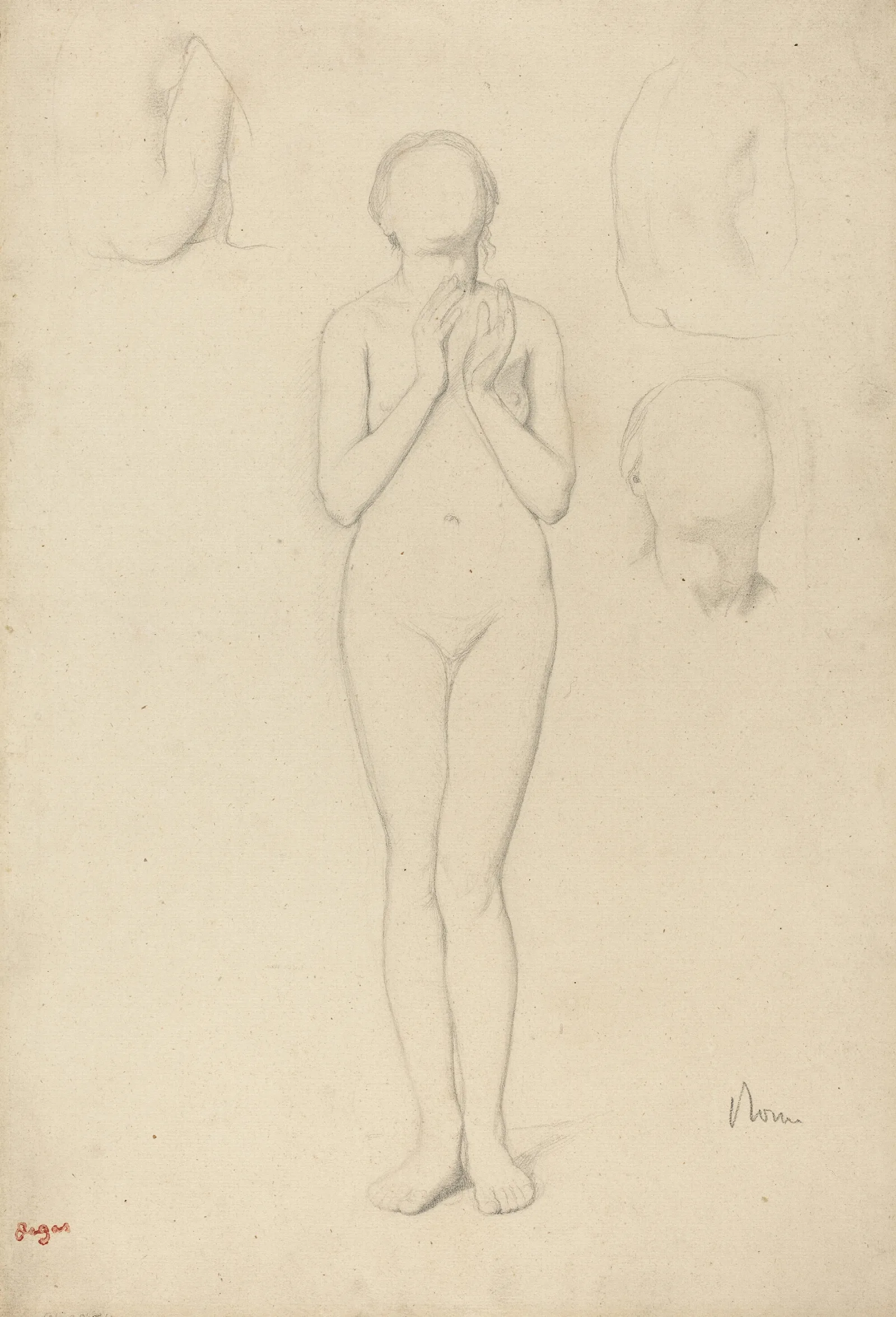 Study Of A Female Nude 2 Wall Art by Edgar Degas - Canvas Print