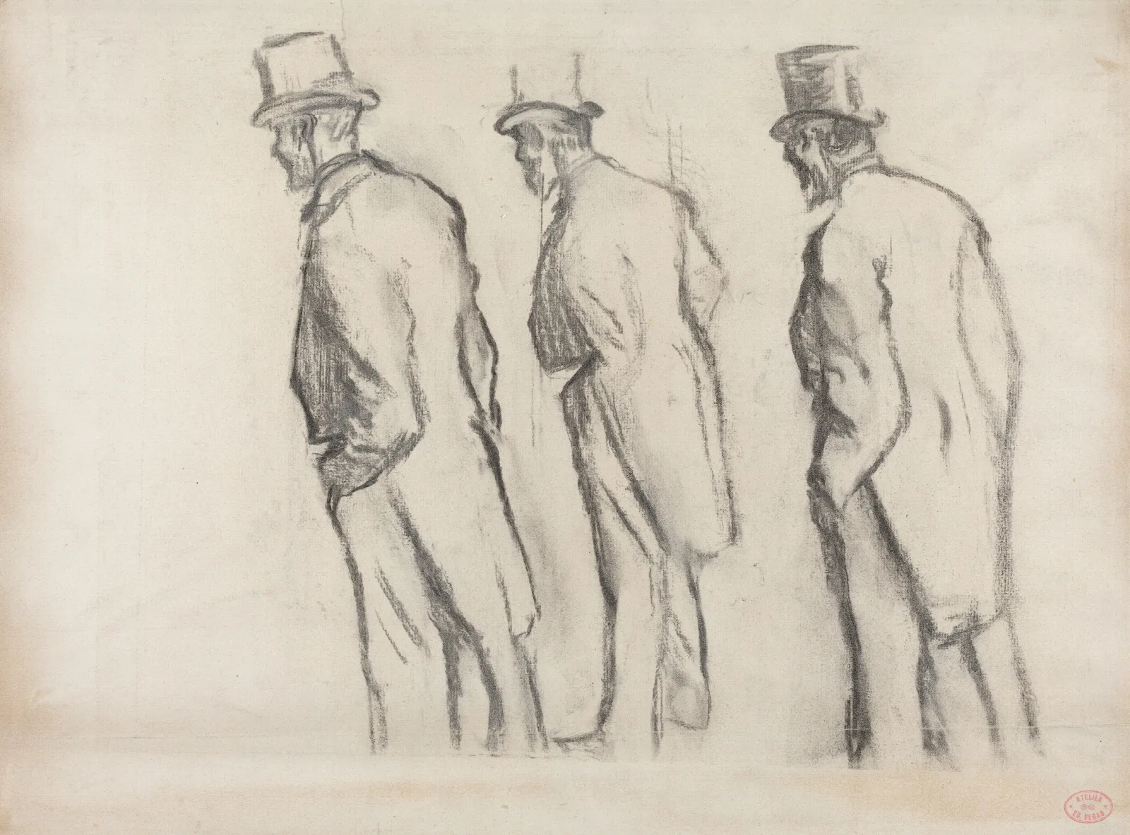Three Studies Of Ludovic Halevy Standing Ii Wall Art by Edgar Degas - Canvas Print