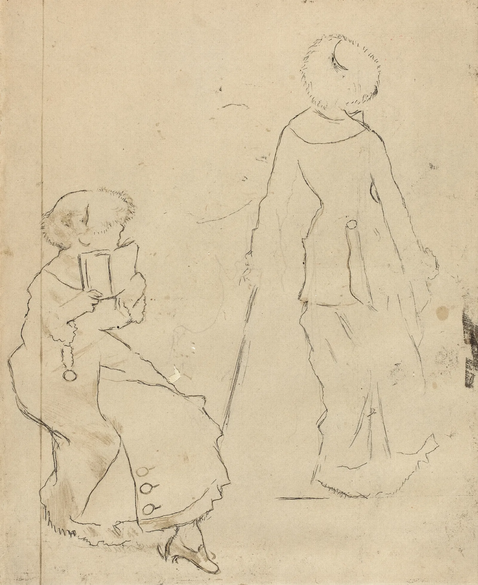 Study For Mary Cassatt At The Louvre Verso Wall Art by Edgar Degas - Canvas Print