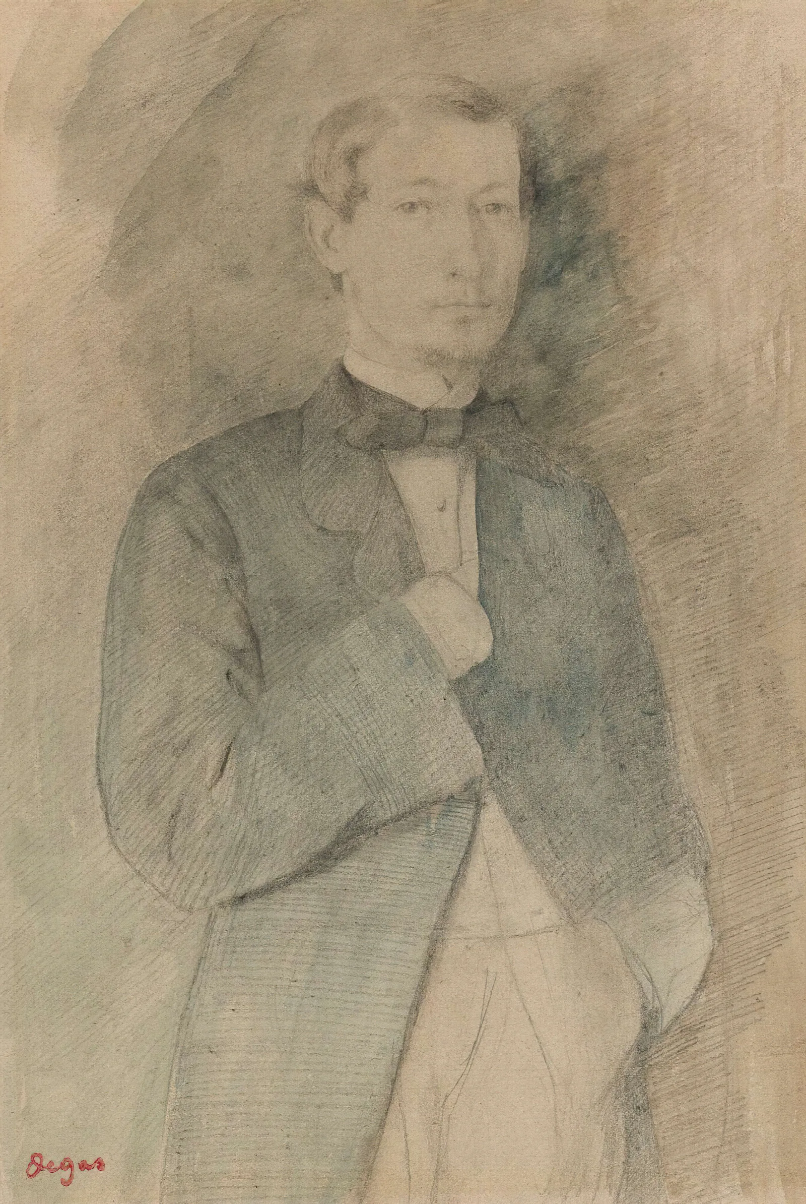 Portrait Dhomme Adelchi Morbilli Wall Art by Edgar Degas - Canvas Print