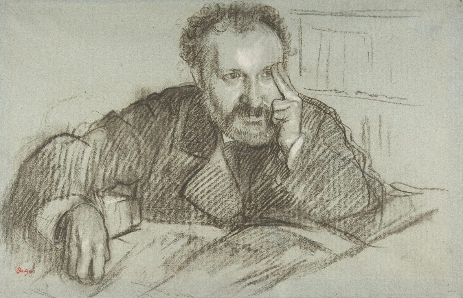 Edmond Duranty 1833 1880 Wall Art by Edgar Degas - Canvas Print