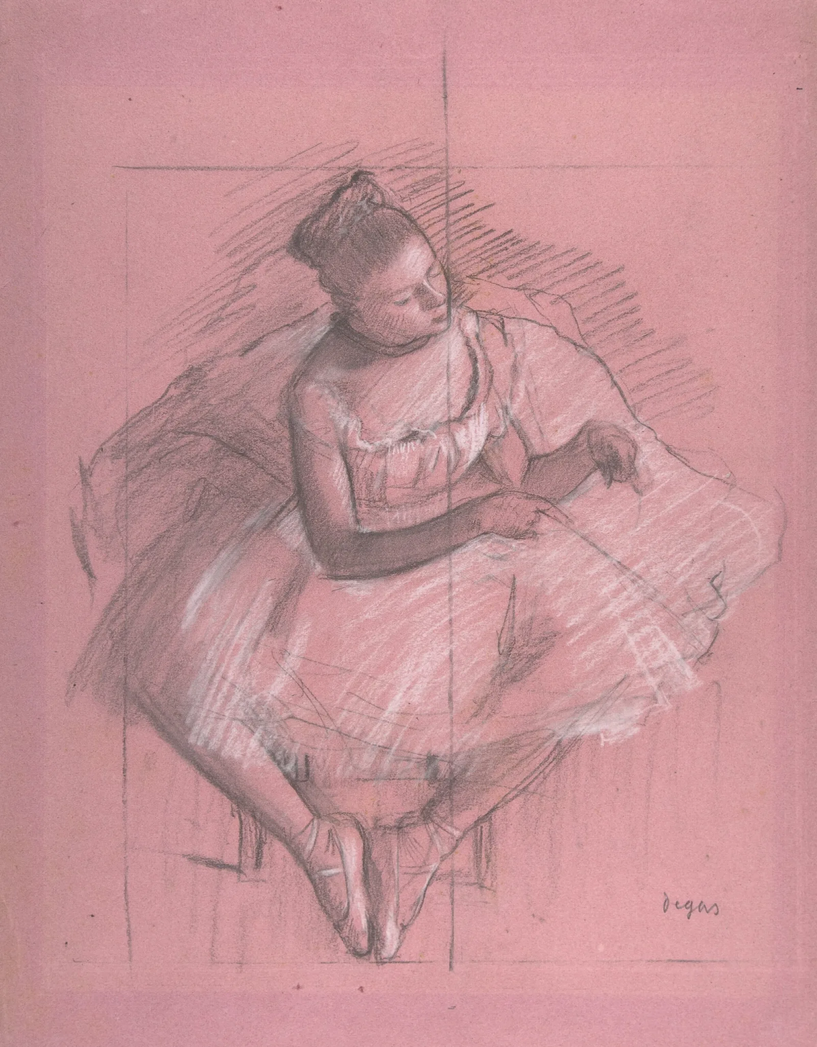 Seated Dancer Wall Art by Edgar Degas - Canvas Print