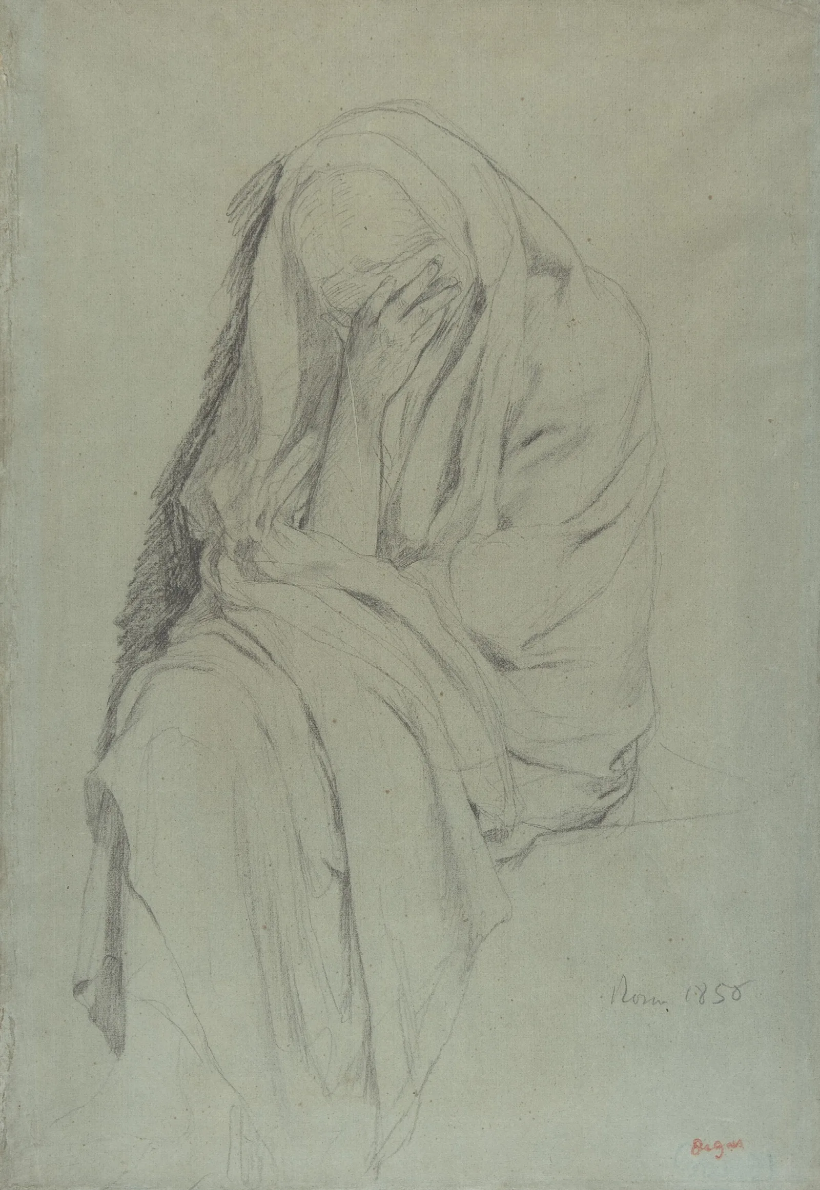 Study For Vieille Italienne Wall Art by Edgar Degas - Canvas Print