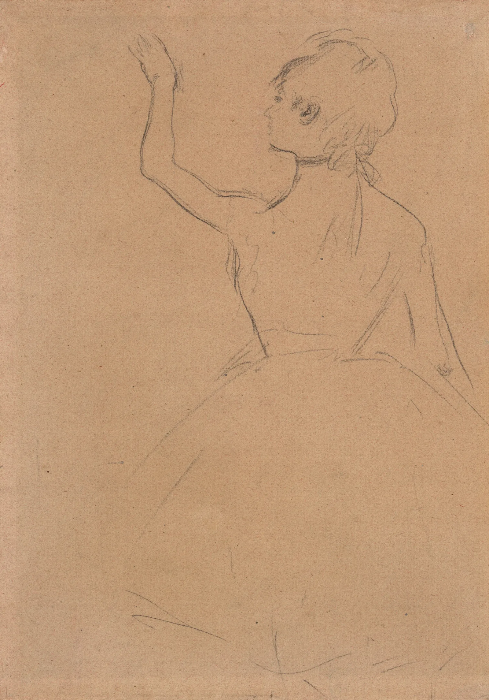 Study Of A Ballet Dancer Seen From The Back Wall Art by Edgar Degas - Canvas Print