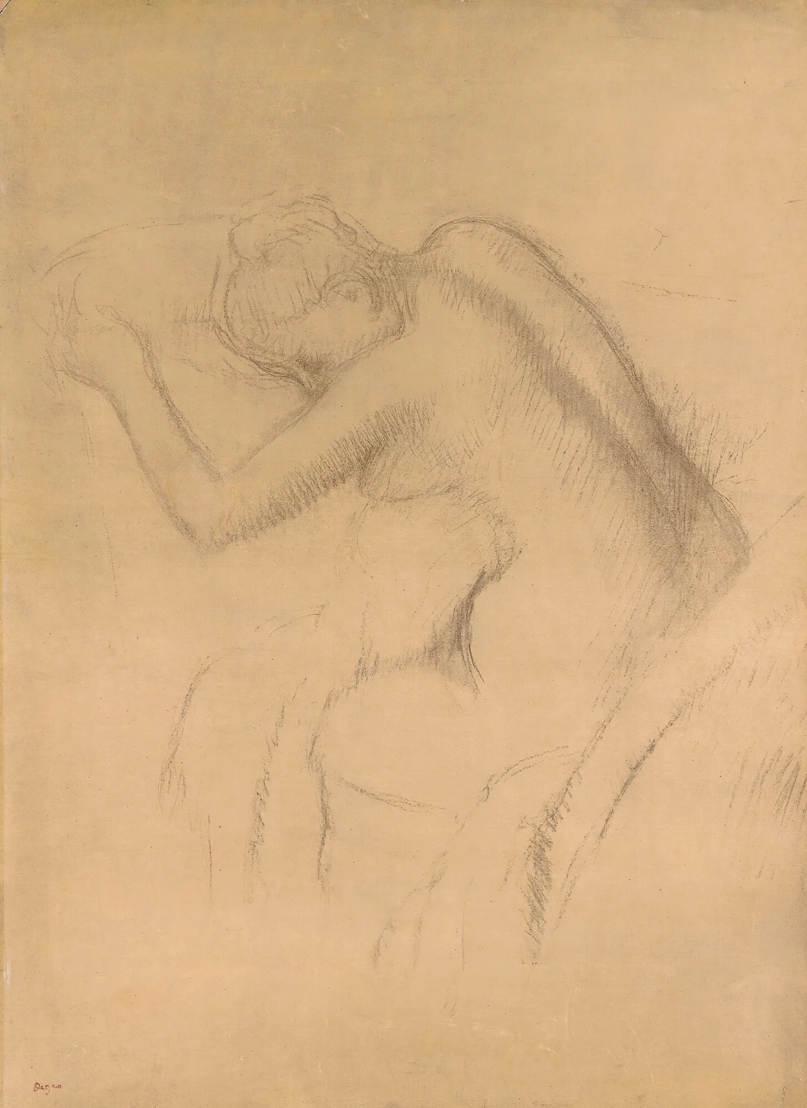 Femme Nue Assise 4 Wall Art by Edgar Degas - Canvas Print