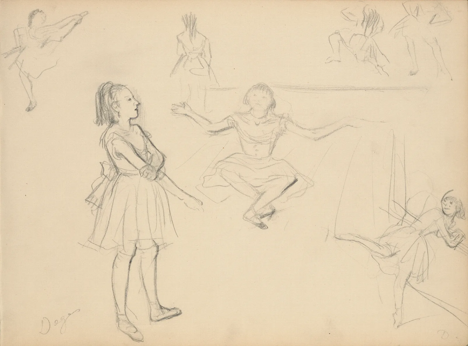 Ballet Dancers Rehearsing 2 Wall Art by Edgar Degas - Canvas Print
