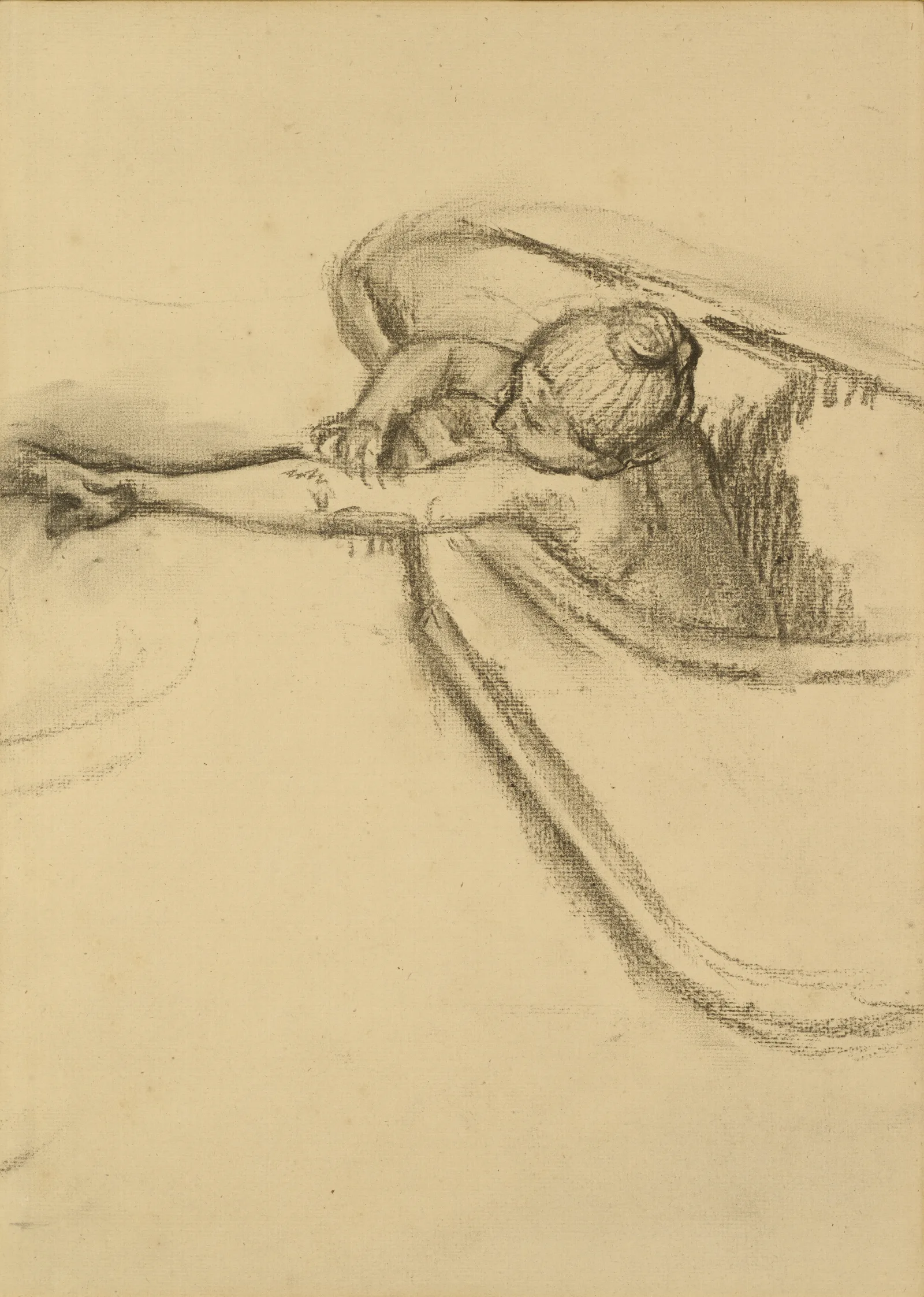 Woman In The Bath Drying Her Arm Wall Art by Edgar Degas - Canvas Print