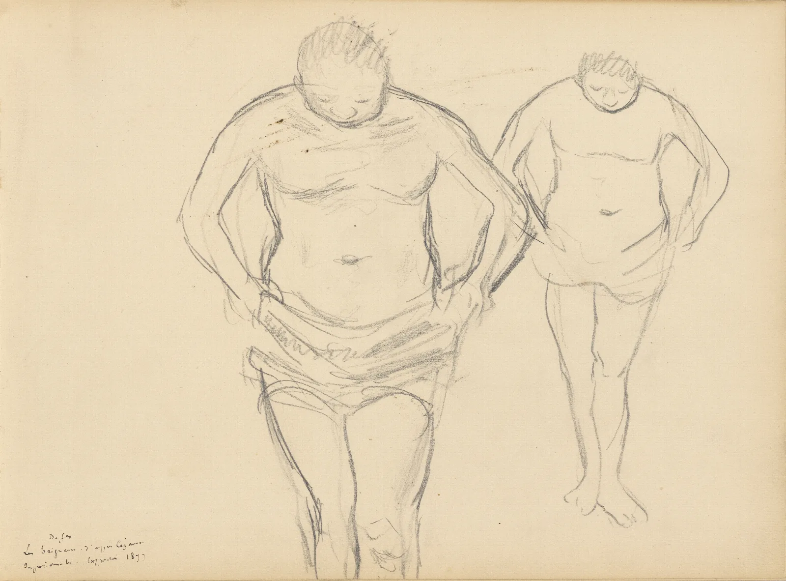 Copies Of Cezannes Bathers Wall Art by Edgar Degas - Canvas Print