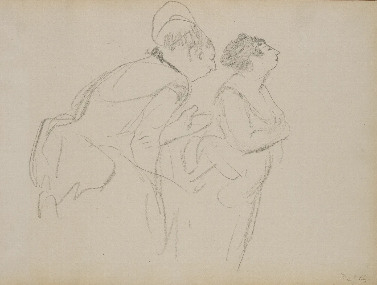 Sketches Of Cafe Singers 4 Wall Art by Edgar Degas - Canvas Print