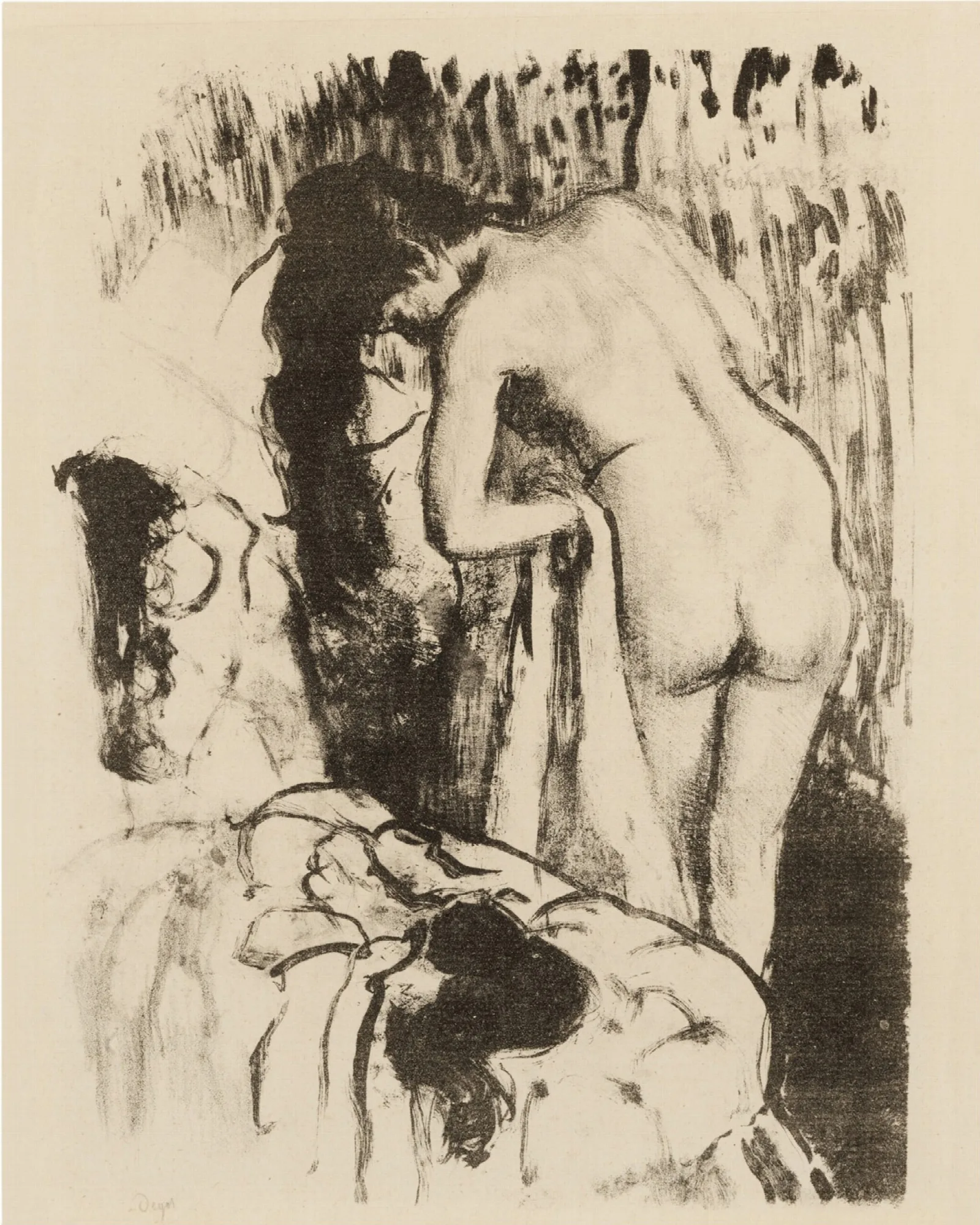 Femme Nue Debout A Sa Toilette Wall Art by Edgar Degas - Canvas Print