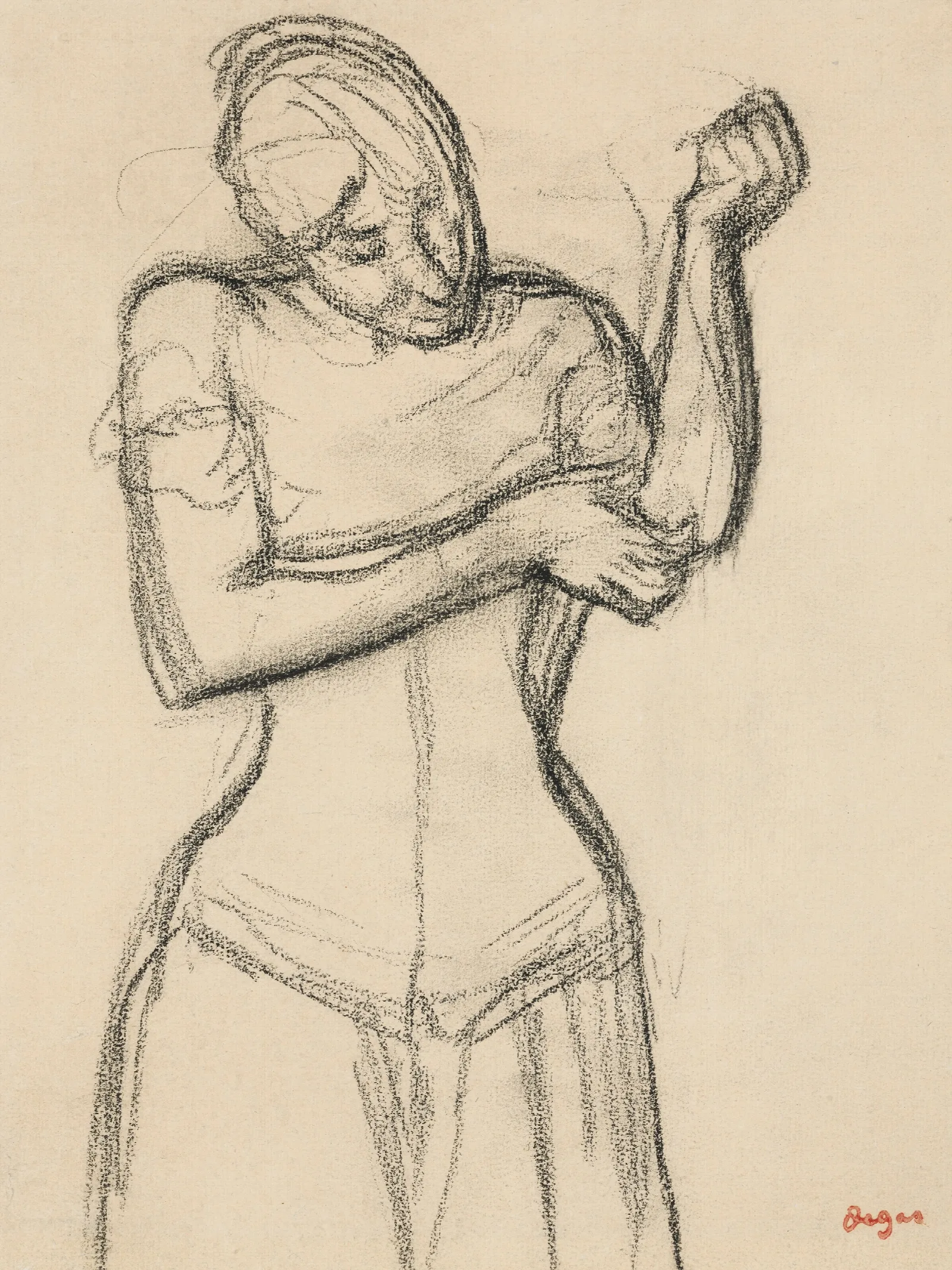 Femme En Corset Vue De Face Wall Art by Edgar Degas - Canvas Print