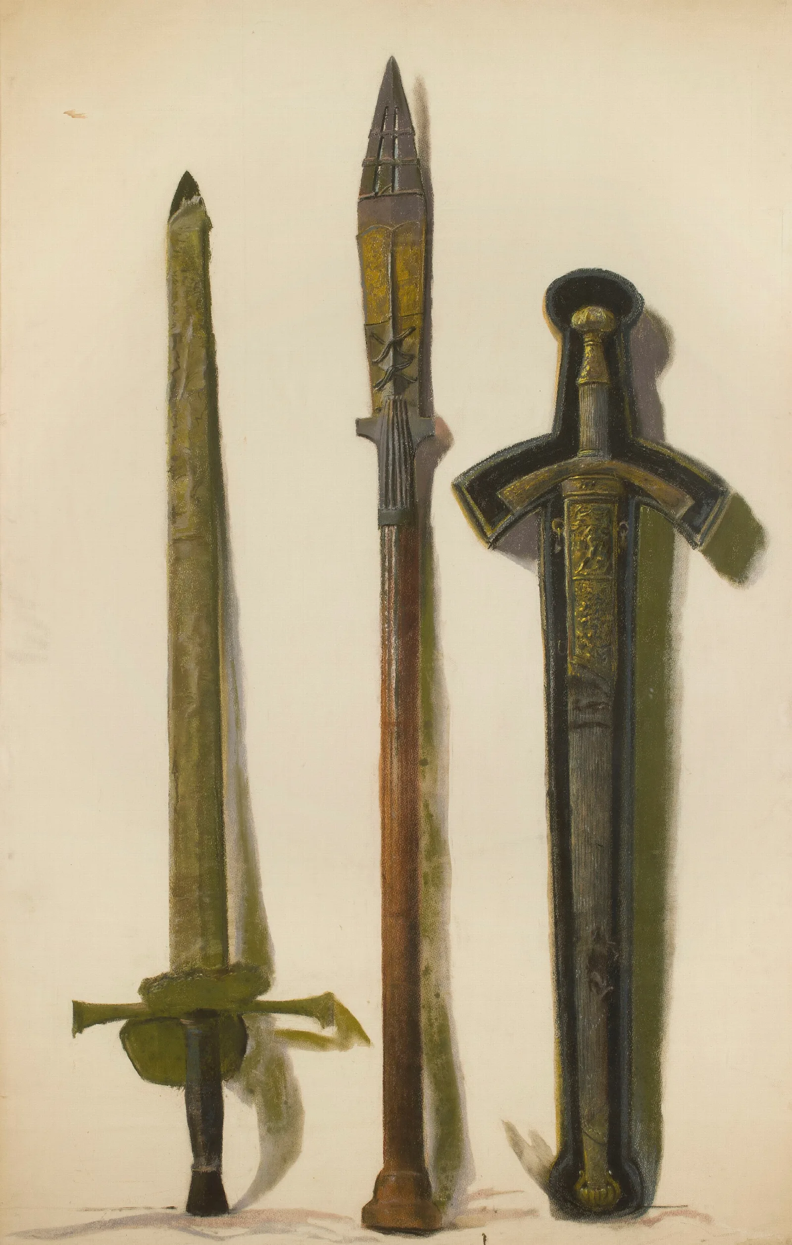 Coronation Sword Of Augustus Iii The Lance Of St Maurice And The Sword Of Sigismund Augustus Wall Art by Leon Wyczółkowski - Canvas Print