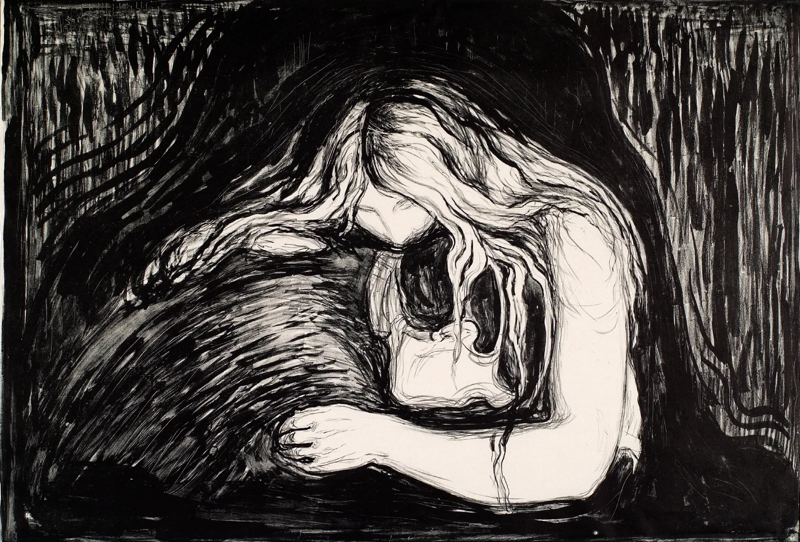 Vampire I Wall Art by Edvard Munch - Canvas Print
