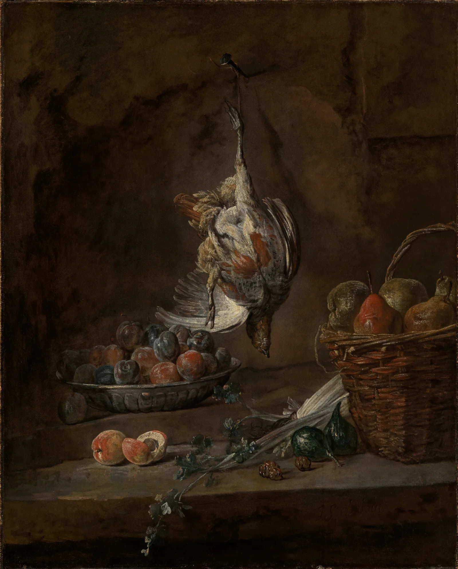 Still Life With Dead Partridge Wall Art by Jean Siméon Chardin - Canvas Print