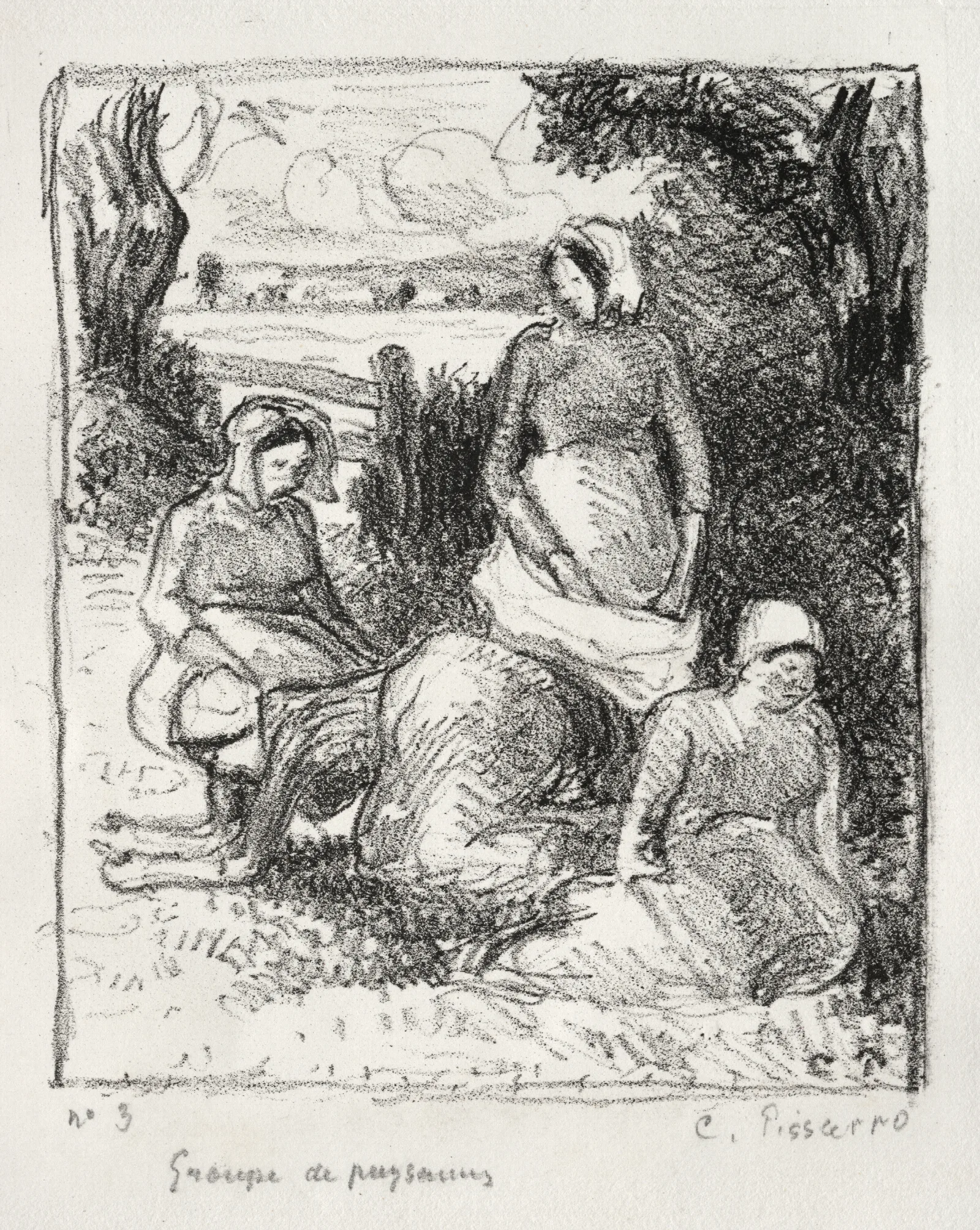 Group Of Peasants Wall Art by Camille Pissarro - Canvas Print