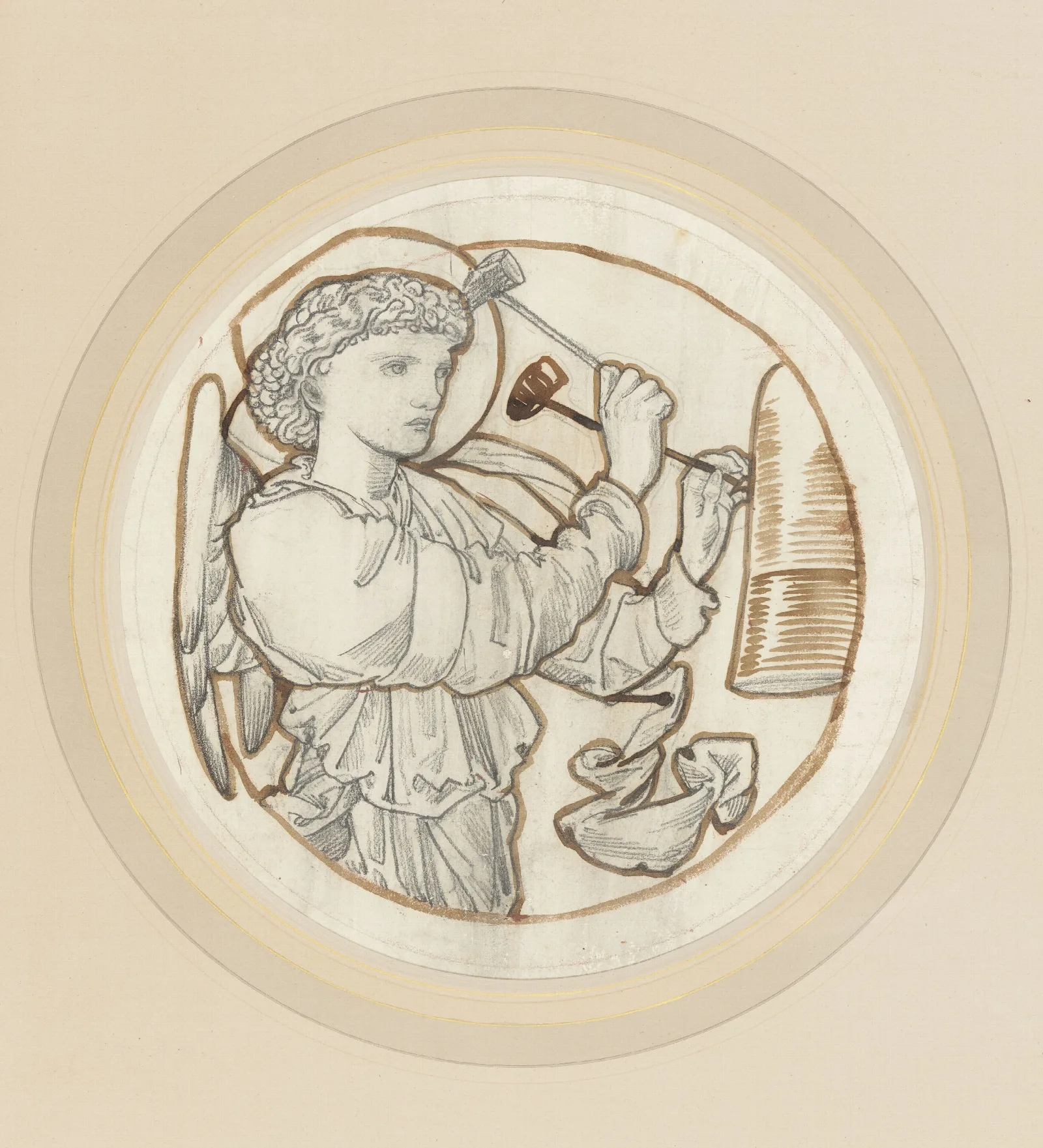 Angel Playing On Bells 2 Wall Art by Sir Edward Coley Burne-Jones - Canvas Print
