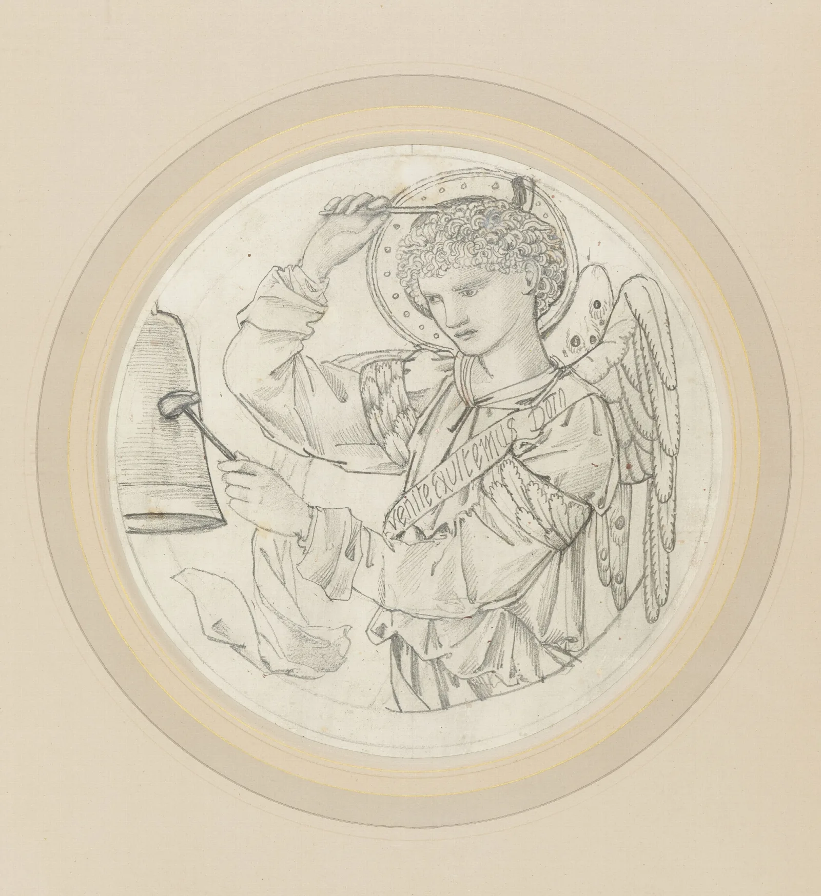 Angel Playing On Bells Iii Wall Art by Sir Edward Coley Burne-Jones - Canvas Print