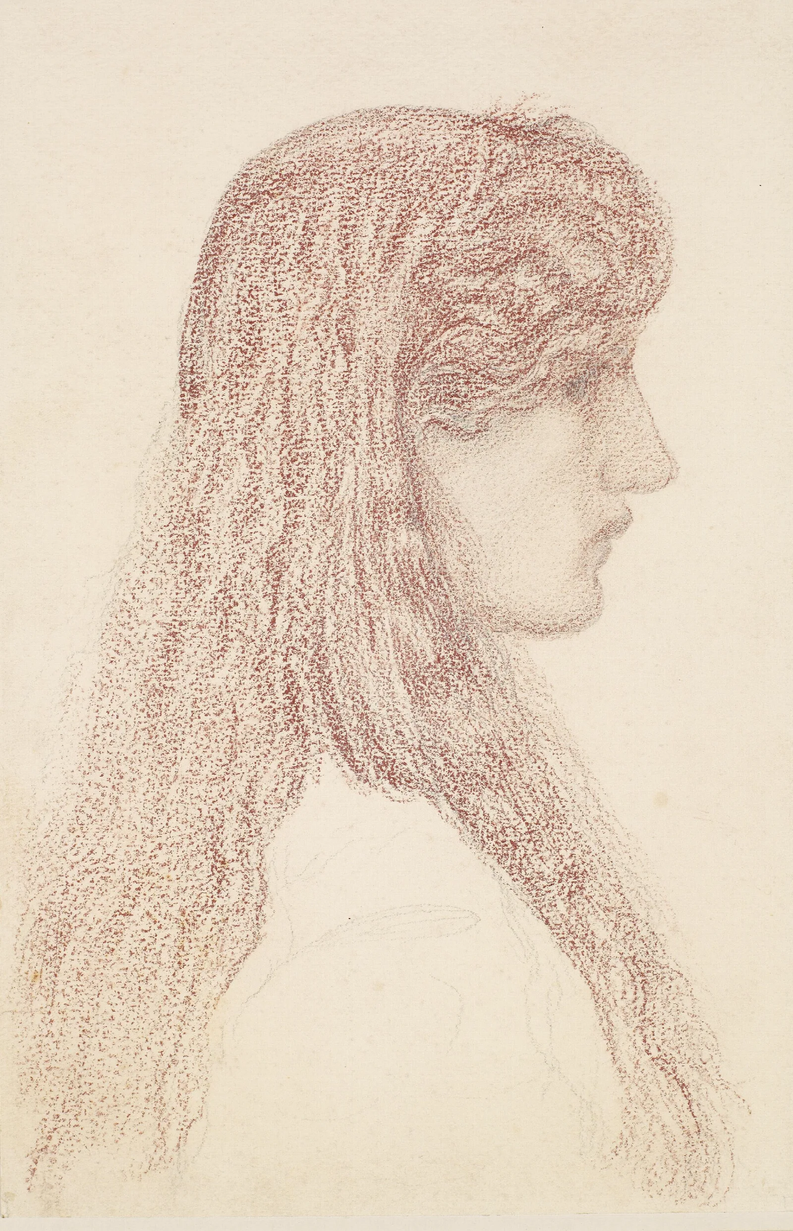 Maria Zambaco Profile Study Wall Art by Sir Edward Coley Burne-Jones - Canvas Print