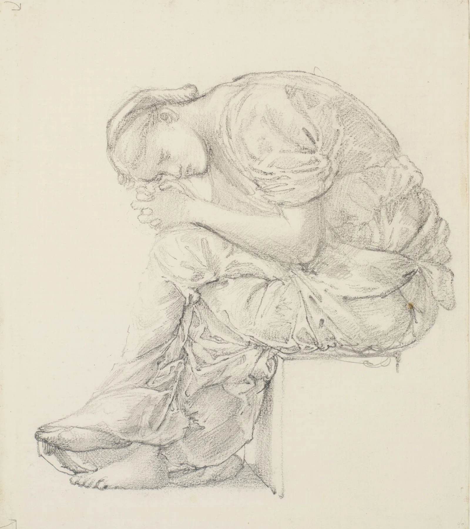 The Lament Study For The Figure On The Right Wall Art by Sir Edward Coley Burne-Jones - Canvas Print