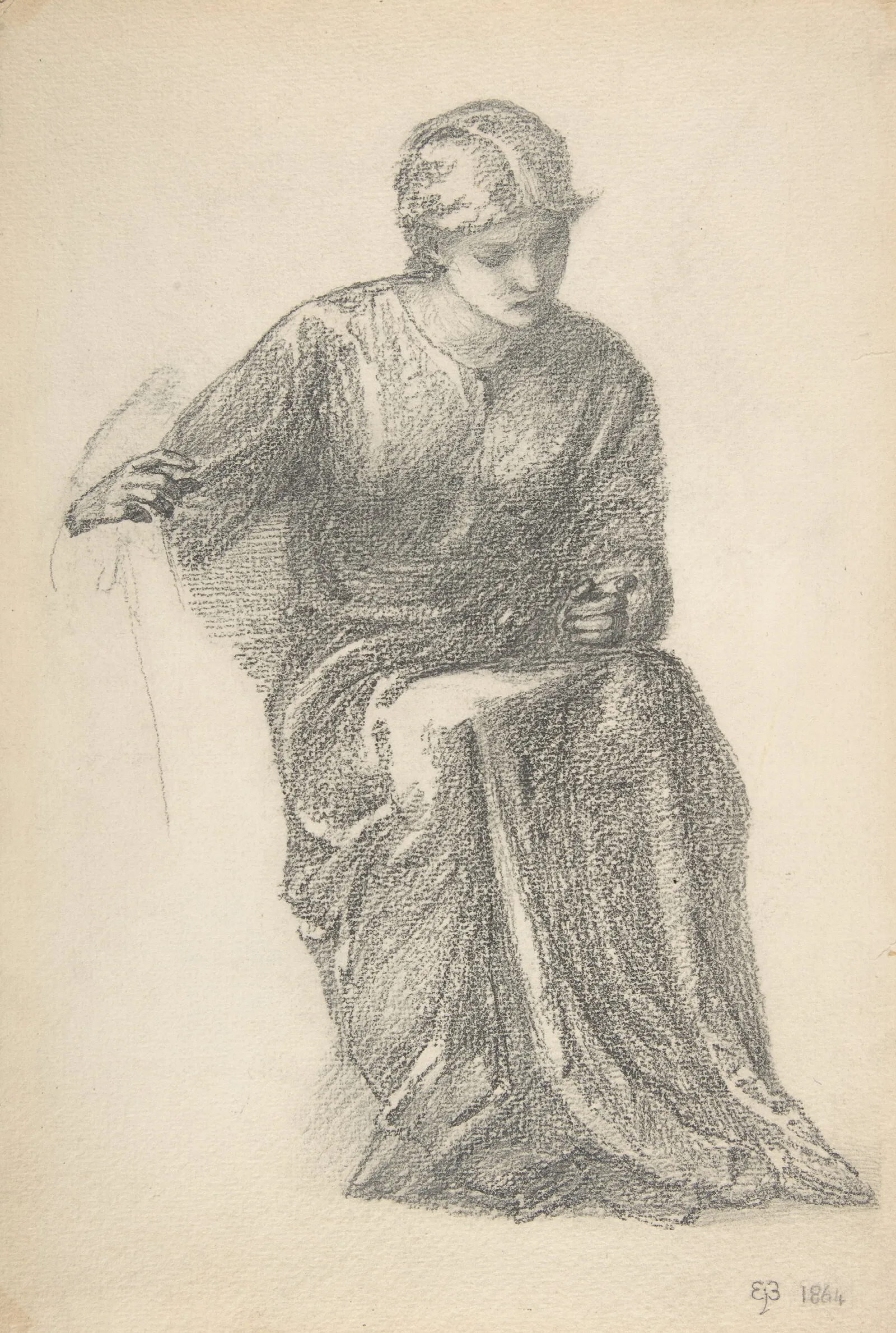 Seated Woman 7 Wall Art by Sir Edward Coley Burne-Jones - Canvas Print