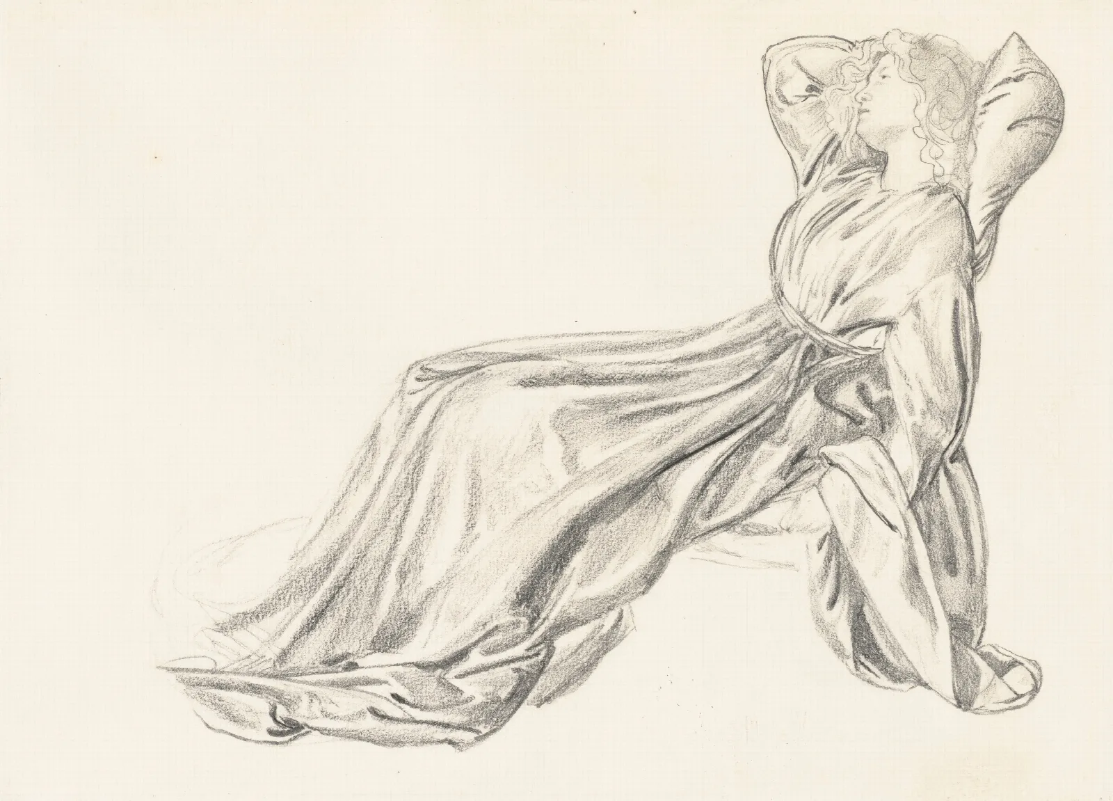 Portrait Of Fanny Cornforth Reclining In A Chair For Laus Veneris Wall Art by Sir Edward Coley Burne-Jones - Canvas Print