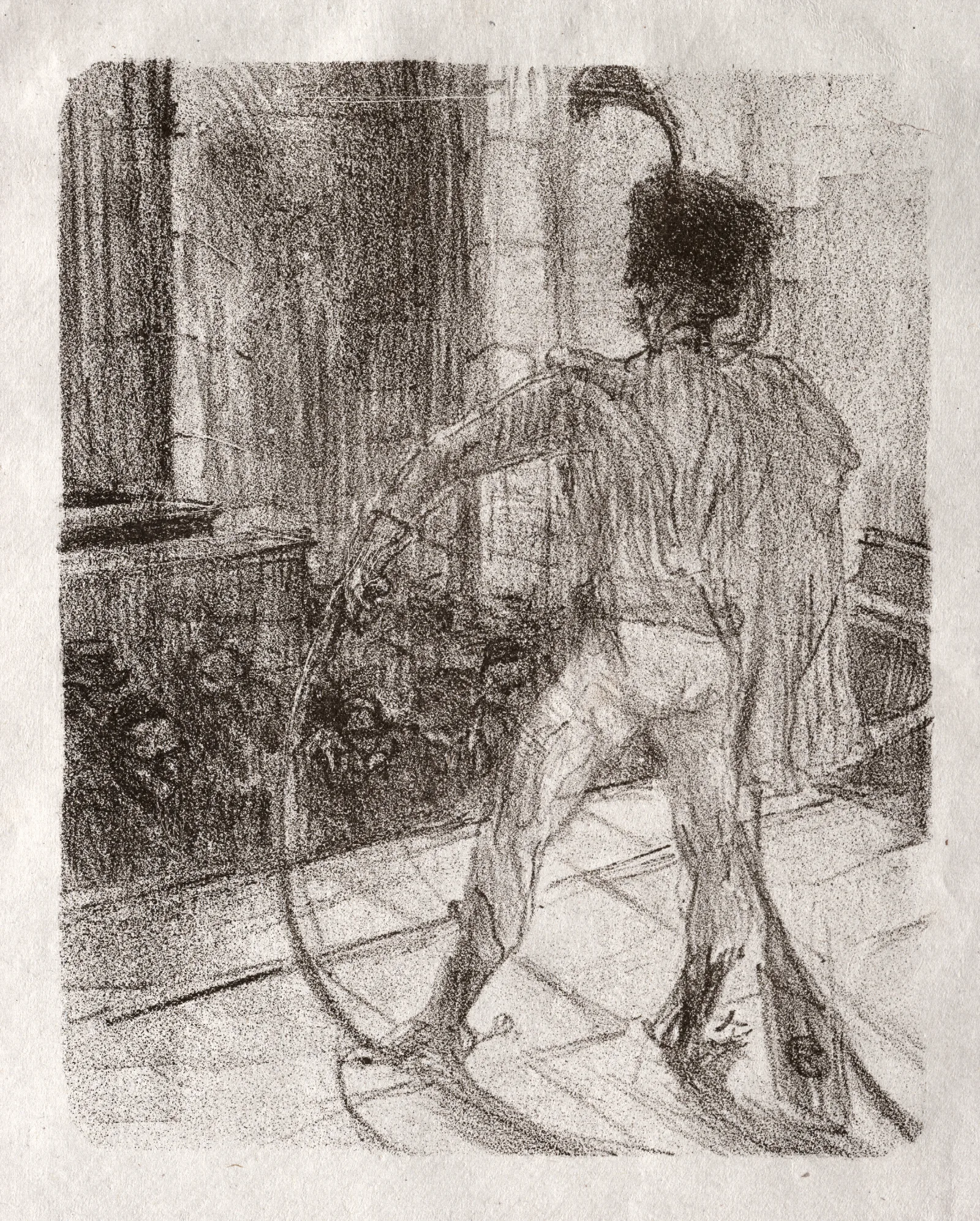 Au Pied Du Sinai Schlome Fuss A La Synagogue Wall Art by Henri de Toulouse-Lautrec - Canvas Print